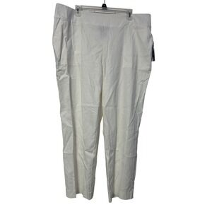 Investments Womens XL Natural White Linen Blend Cropped Pull On Pants S51PV638